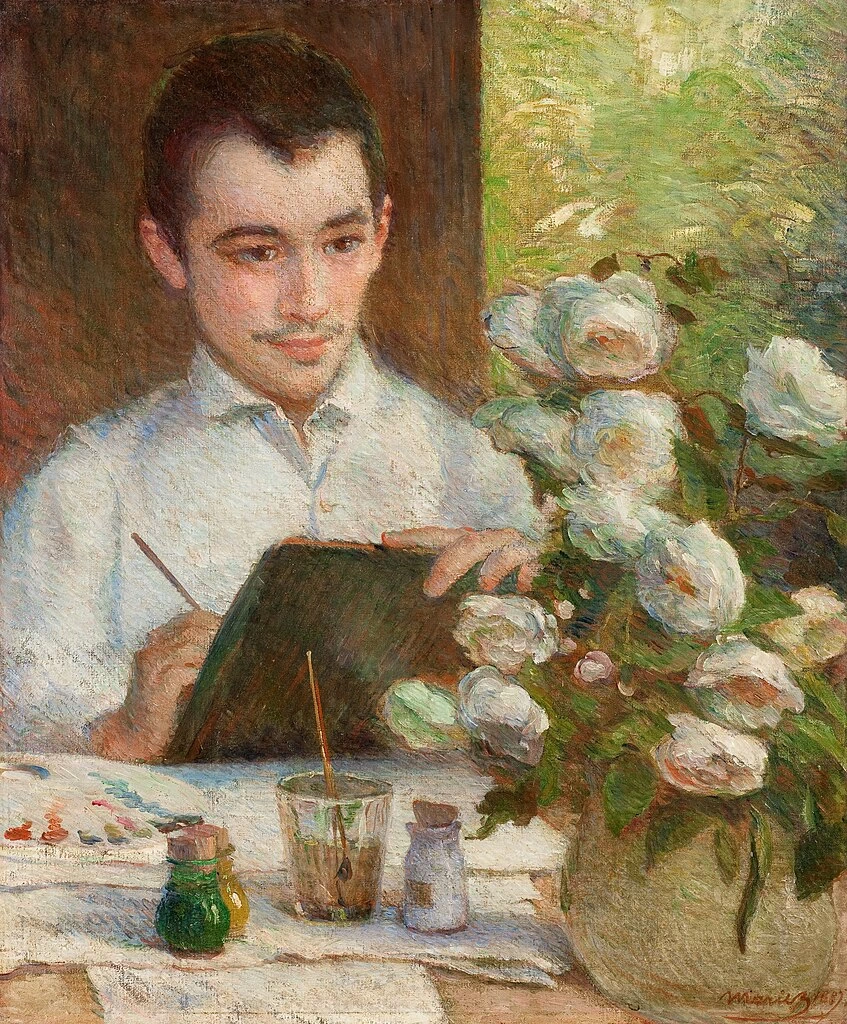 Ritratto di Pierre Bracquemond che dipinge un mazzo di fiori - Musée Fabre, Montpellier